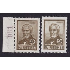 ARGENTINA 1965 GJ 1320B + 1321 ESTAMPILLAS NUEVAS MINT EL RARO PAPEL SATINADO NACIONAL CHICO + SATINADO NACIONAL GRANDE U$ 137